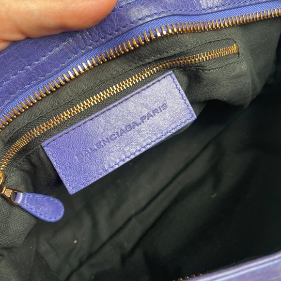 Authentic Balenciaga Motocross Classic City Bag in Purple with Rose Gold hardwar - Picture 13 of 16